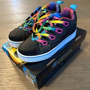 Heeleys rainbow shoes with optional wheels new in box sz 5Y